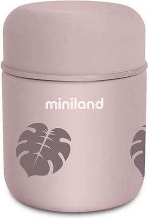 Miniland Termos Mini Do Posiłków 280 ml Pudrowy Róż/Liście