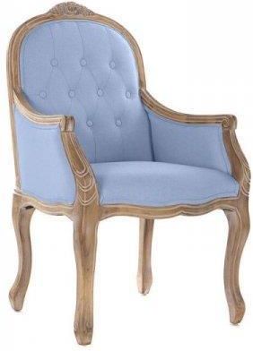 Dkd Home Decor Krzesło Niebieski Poliester Drewno Kauczukowe (63.5X50X102 Cm) 11291004