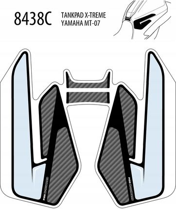 Puig 8438C Tankpad Extreme Yamaha Mt-07 14-20