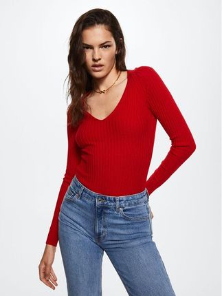 Moda Swetry Wełniane swetry Mango Suit We\u0142niany sweter czerwony Warkoczowy wz\u00f3r W stylu casual 
