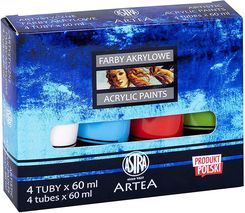 Zdjęcie Astra Artystyczne Farby Akrylowe 4 Tuby X 60Ml - Gostynin