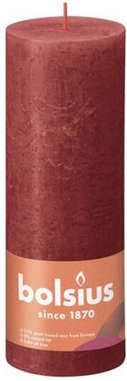 Bolsius Świeca Cylindryczna Rustic Shine Delicate Red 190 68 Mm Candle 773781
