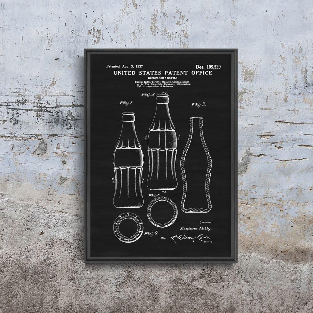 Vintageposteria Plakat W Stylu Retro Projekt Butelki Coca Cola Patent