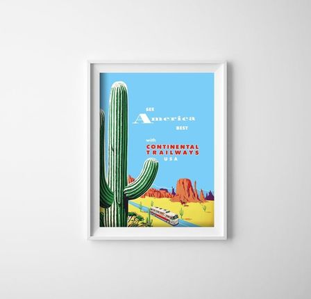 Vintageposteria Plakat Retro Do Salonu Podróż W Ameryce Arizona Travel Pc-W0028780