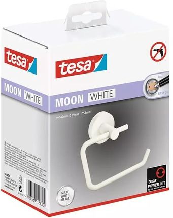 Tesa Moon Uchwyt na papier toaletowy bez wiercenia biała (40570)