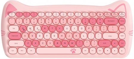 Ajazz 3060I Bluetooth Wireless Keyboard 84 Keys Cute Pet Design Support Mac Ios Win Android  Pink