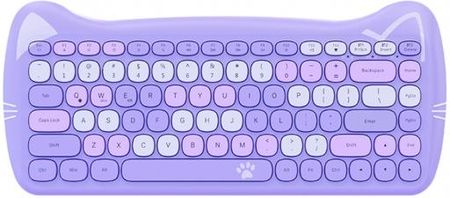 Ajazz 3060I Bluetooth Wireless Keyboard 84 Keys Cute Pet Design Support Mac Ios Win Android Purple