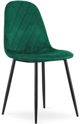 Elior Zestaw Metalowych Tapicerowanych Krzeseł 4Szt Ciemny Zielony Paleo 24877