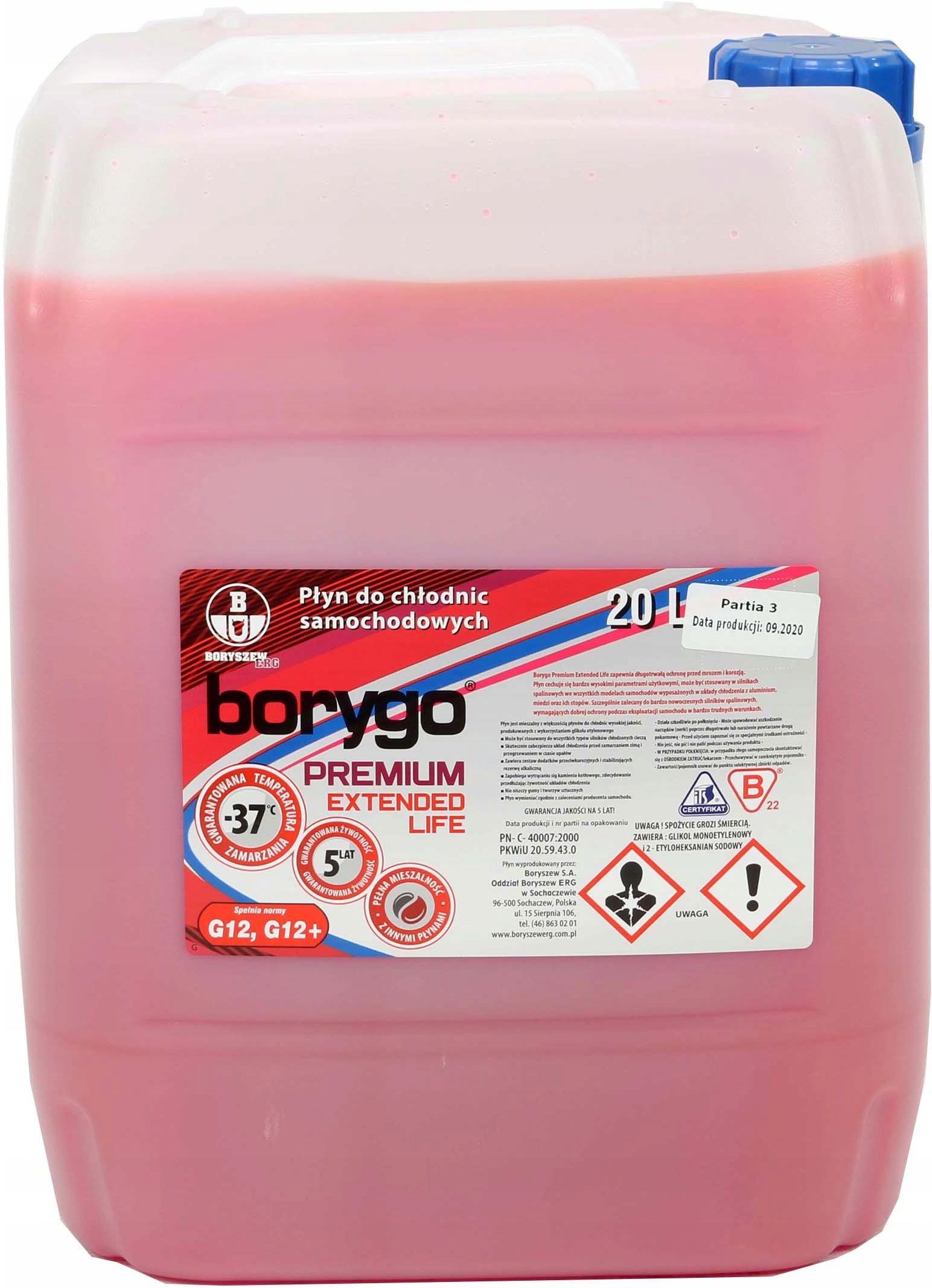Borygo Premium Extended Life G12,G12+ 20L - Opinie i ceny na Ceneo.pl