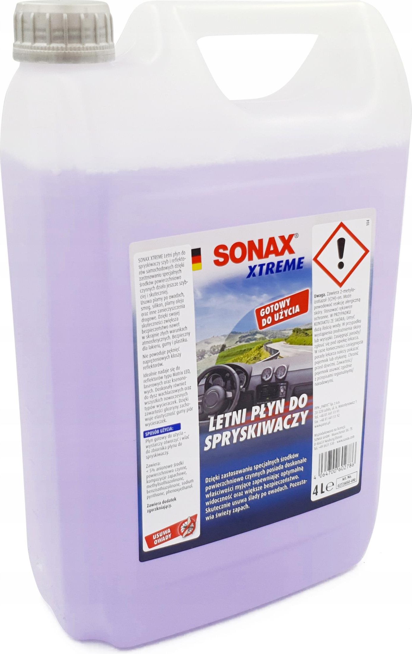 Sonax 4X Xtreme Letni Płyn Do Spryskiwaczy 4L - Opinie i ceny na Ceneo.pl
