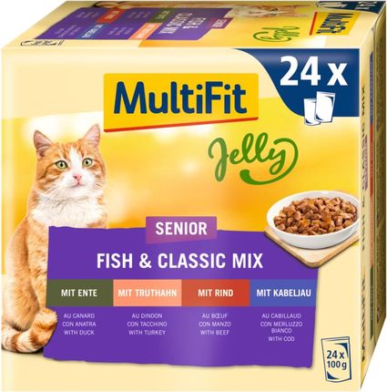 Multifit Senior Jelly Fish & Classic Mix 24X100g