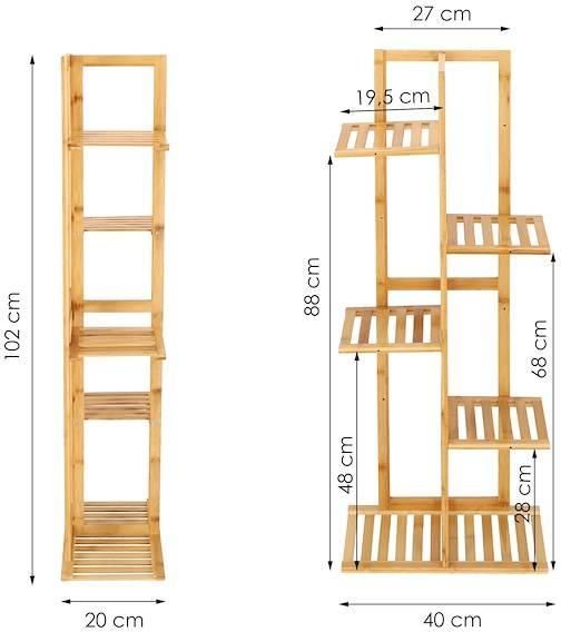 Springos Kwietnik Drewniany 102cm Stojak Na Kwiaty Z 6 Półkami Postarzany - zdjęcie 10 Springos Kwietnik Drewniany 102cm Stojak Na Kwiaty Z 6 Półkami Postarzany