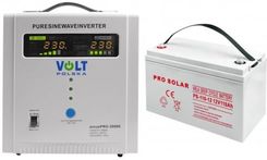 Zdjęcie Zasilacz Volt Sinus Pro 2000E 2000VA/1250W + akumulator Volt DEEP CYCLE VPRO SOLAR 12V 110Ah VRLA - Miasteczko Śląskie