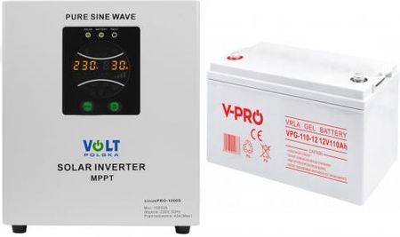 Zasilacz awaryjny Volt Sinus Pro 1000 S 1000VA/700W + akumulator żelowy Volt GEL VPRO Premium 12V 110Ah