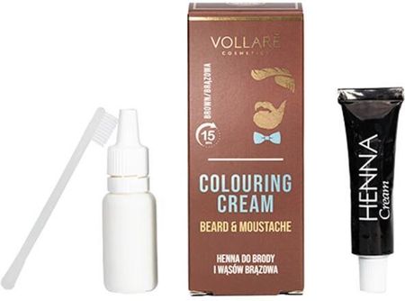 Vollare Henna Do Brody I Wąsów, Brązowa - Colouring Cream Beard & Moustache Brown 30 Ml