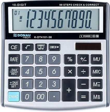 Kalkulator Biurowy 10 Cyfr. Srebrny Donau