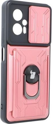 Etui Bizon Case CamShield Card Slot Ring Xiaomi Poco X4 GT, jasnoróżowe (41551) (41551)