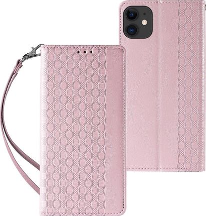 Magnet Strap Case etui do iPhone 13 pokrowiec portfel + mini smycz zawieszka różowy (11542356)