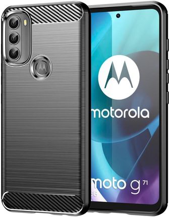 Carbon Case elastyczne etui pokrowiec Motorola Moto G71 5G czarny (59024)