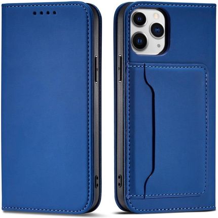 Magnet Card Case etui do iPhone 12 pokrowiec portfel na karty kartę podstawka niebieski (59172)