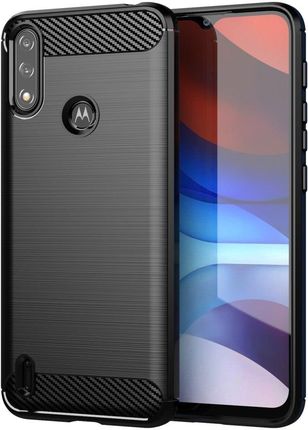 Carbon Case elastyczne etui pokrowiec Motorola Moto E7 Power czarny (58827)