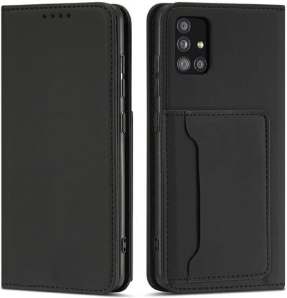 Magnet Card Case etui do Samsung Galaxy A12 5G pokrowiec portfel na karty kartę podstawka czarny (59199)