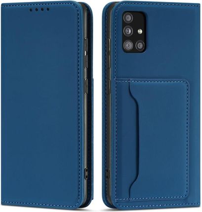Magnet Card Case etui do Xiaomi Redmi Note 11 Pro pokrowiec portfel na karty kartę podstawka niebieski (59220)