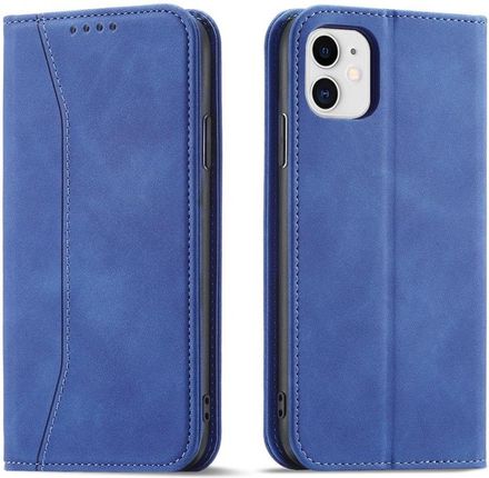 Magnet Fancy Case etui do iPhone 12 pokrowiec portfel na karty kartę podstawka niebieski (59308)