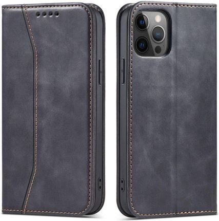 Magnet Fancy Case etui do iPhone 12 Pro pokrowiec portfel na karty kartę podstawka czarny (59311)