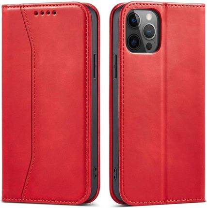 Magnet Fancy Case etui do iPhone 12 Pro pokrowiec portfel na karty kartę podstawka czerwony (59314)