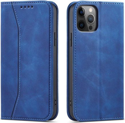 Magnet Fancy Case etui do iPhone 12 Pro Max pokrowiec portfel na karty kartę podstawka niebieski (59316)