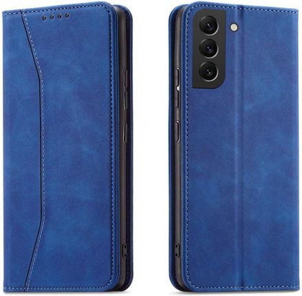 Magnet Fancy Case etui do Samsung Galaxy S22+ (S22 Plus) pokrowiec portfel na karty kartę podstawka niebieski (59364)