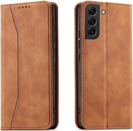 Magnet Fancy Case etui do Samsung Galaxy S22+ (S22 Plus) pokrowiec portfel na karty kartę podstawka brązowy (59365)