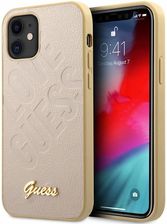 Oryginalne Etui IPHONE 12 MINI Guess Hardcase Iridescent Love Script Gold Logo (GUHCP12SPUILGLG) złote (320331)