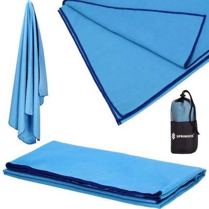 Springos Ręcznik Plażowy Szybkoschnący 180X90Cm Mikrofibry Niebieski