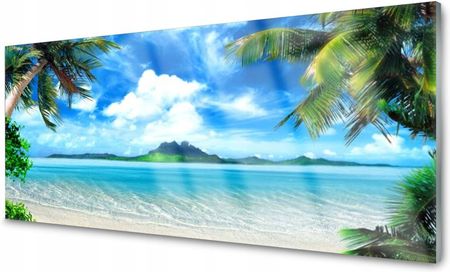 Coloray Panel Szklany Płytka Foto Morze Wyspa Palmy 120x60 NN8270622