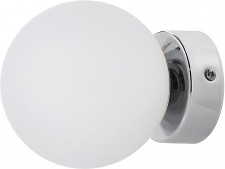 Kaspa MIJA kinkiet lampa ścienna 1 x 9W LED E14 chrom, klosz biały fi 12cm, IP44 (20763103)