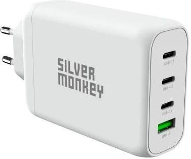 Silver Monkey Ładowarka sieciowa GaN 130W USB-C PD + USB 3.0 QC 