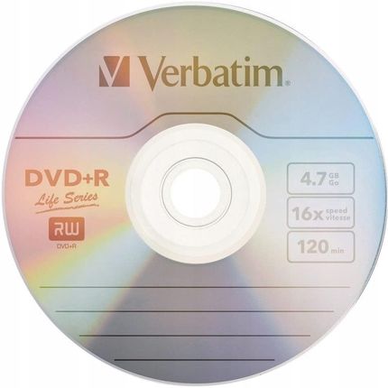 Verbatim DVD+R 4.7GB 16X DataLifePlus, White Inkjet Printable, Hub Printable 50pk Spindle (94917)