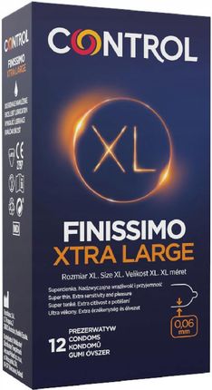 CONTROL FINISSIMO XTRA LARGE 12 szt. bardzo cienkie prezerwatywy w rozmiarze XL