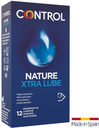 CONTROL NATURE XTRA LUBE 12 szt. dodatkowo nawilżane ergonomiczne prezerwatywy z naturalnego lateksu