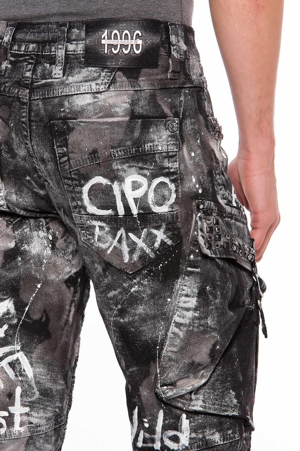 Spodnie jeansowe męskie DENIM CIPO & BAXX CD572 BLACK