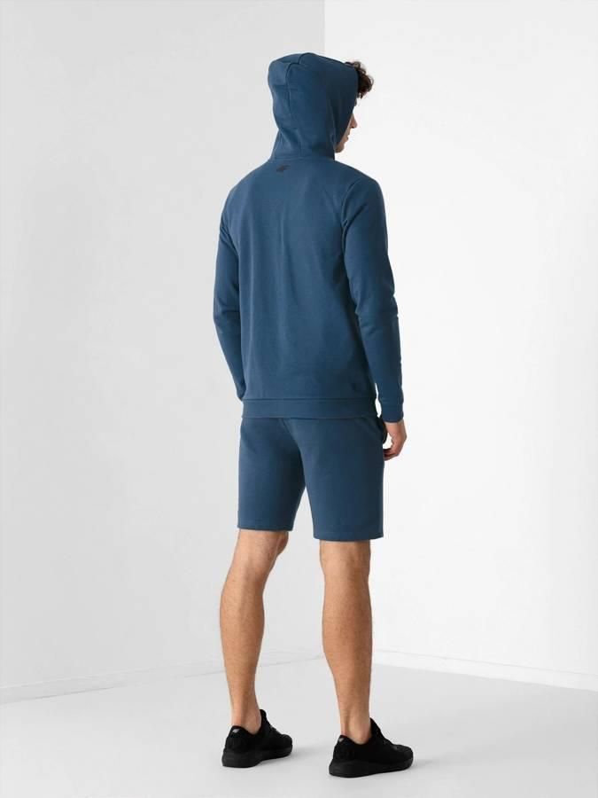 Bluza męska 4F Sportowa Rozpinana z kapturem niebieska - zdjęcie 4 Bluza męska 4F Sportowa Rozpinana z kapturem niebieska