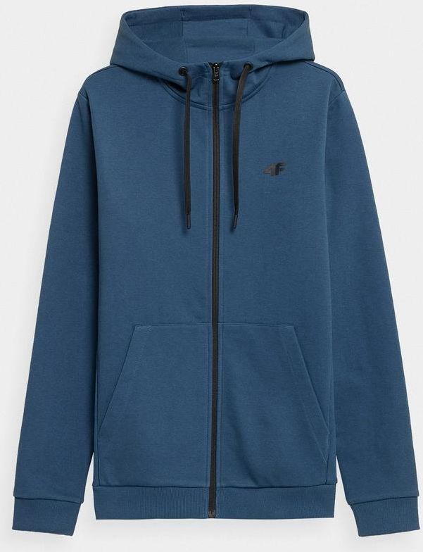 Bluza męska 4F Sportowa Rozpinana z kapturem niebieska - zdjęcie 5 Bluza męska 4F Sportowa Rozpinana z kapturem niebieska