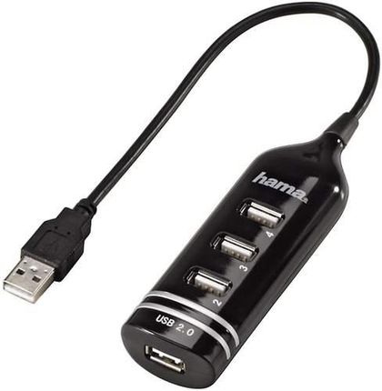Hama USB 2.0 Hub 1:4 Czarny (39776)