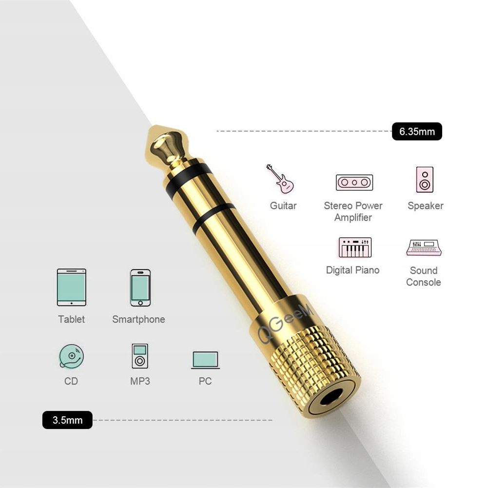 X2 Adapter Qgeem Adapter X2 Audio Mini Jack 3.5Mm Duży 6.35Mm 23 - Opinie i ceny ...