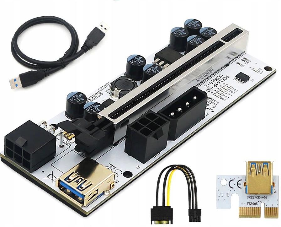 Riser Pci-e 1x-16x Usb Sata Molex Mining Bitcoin - Opinie i ceny na ...