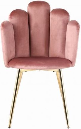 Komfort Biuro Krzesło Tapicerowane Różowe Lydia Soft Velvet Muszla 3963