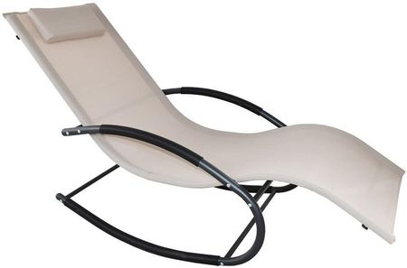 Materiałowy Leżak Na Taras Wypoczynkowe Krzesło Fotel Ogrodowy