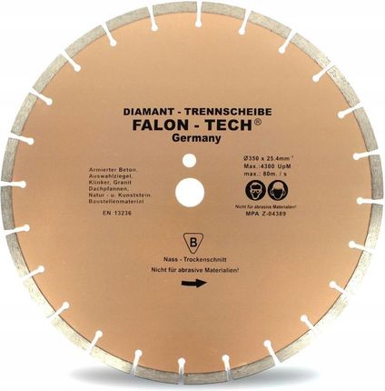Falon-Tech Tarcza Diamentowa 350Mm X 25,4Mm Segment Falon Ftdbseg350254G